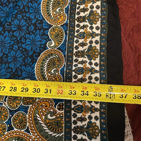 Gold Coast Kaftan Blue Paisley Pattern, Gold Glitter Accents women’s sz One Size - Picture 11 of 16